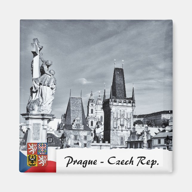 Imán Prague Magnet, Charles Bridge, Towers (Frente)