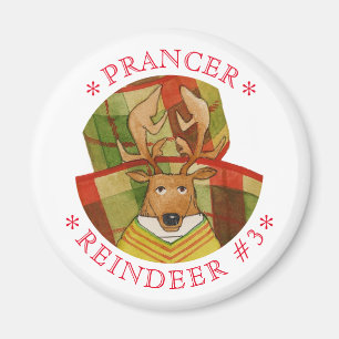 Imán PRANCER REINDEER Round Magnet