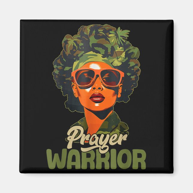 Imán Praying Black Woman Afro Christian Sayings Prayer  (Frente)