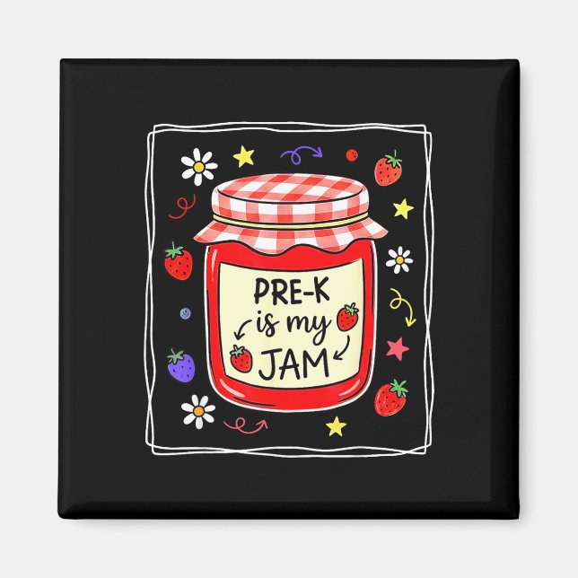 Imán Pre-k es mi mermelada fresa profesora de pre-k niñ (Frente)