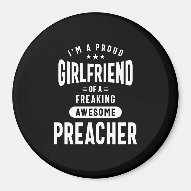 Imán Preacher Job Title Tee Gift Hombres Mujeres (Frente)
