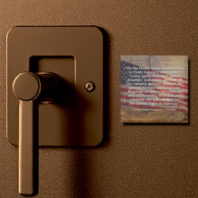 Imán Preámbulo de la Constitución de Estados Unidos sob (2" square magnet)