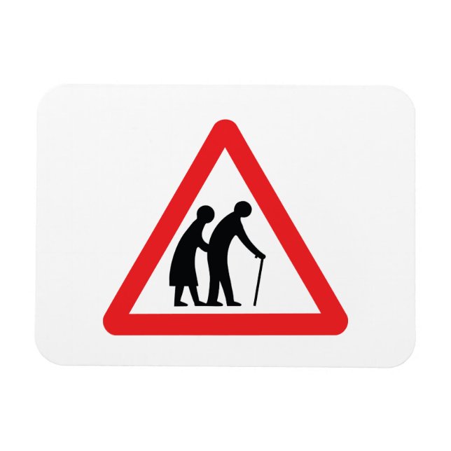 Imán PRECAUCIÓN Personas de edad avanzada - Rótulo de t (Horizontal)