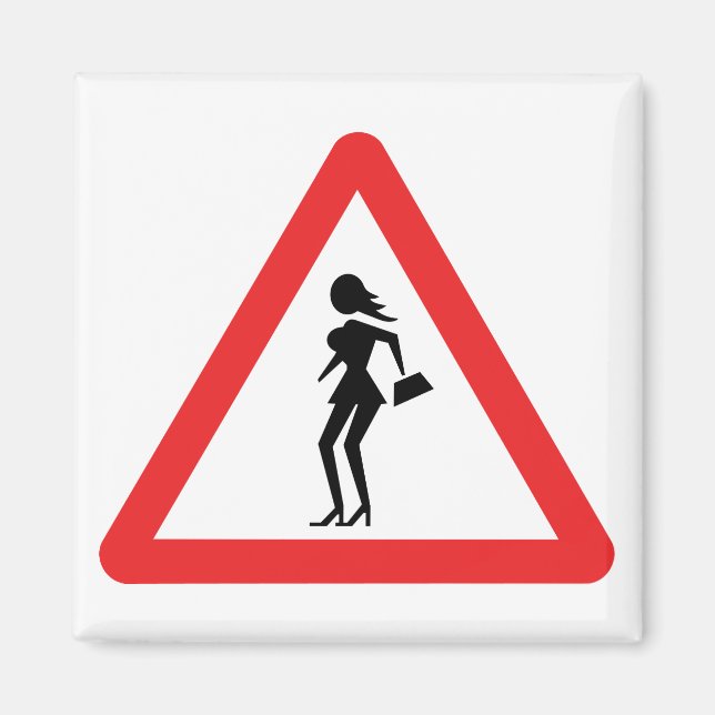 Imán Precaución Rótulo Prostituto (Attenzione Prostitut (Frente)