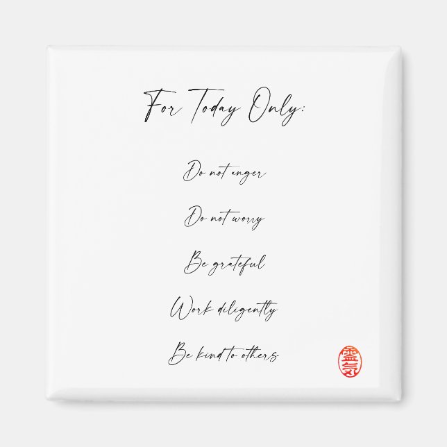 Imán Preceptos de Reiki, principios (Frente)