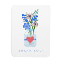 Precioso tarro de mason corazón floral gracias