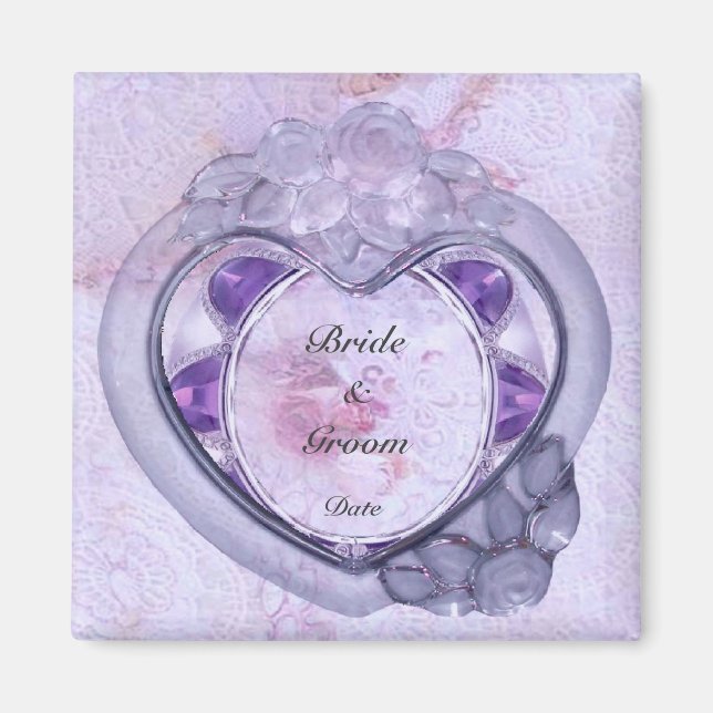Imán Precious Heart Wedt Favor Magnet (Frente)