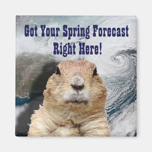 Imán Predicción de primavera de Groundhog (Frente)