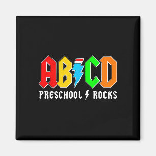 Imán Preescolar Abcd rocas niños espalda a la escuela m