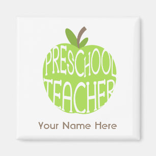 Imán preescolar del profesor - Apple verde