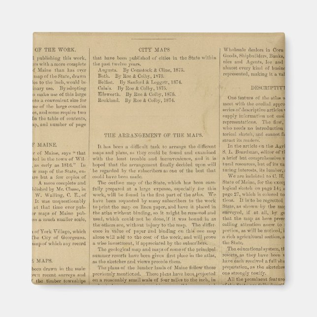 Imán Preface Atlas del estado de Maine (Frente)