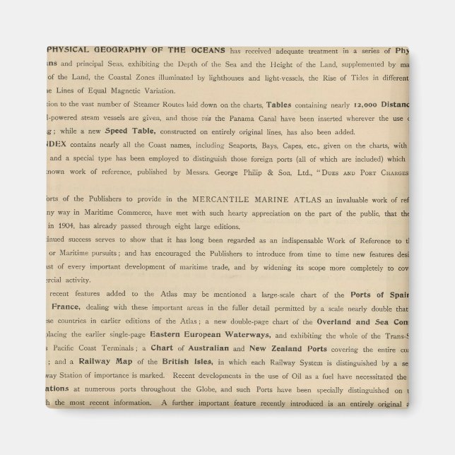 Imán Prefaciar nuevos atlas marinos mercantiles (Frente)