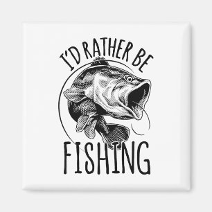 Imán Prefiero Estar Pescando Camiseta de Pescar Regalo 