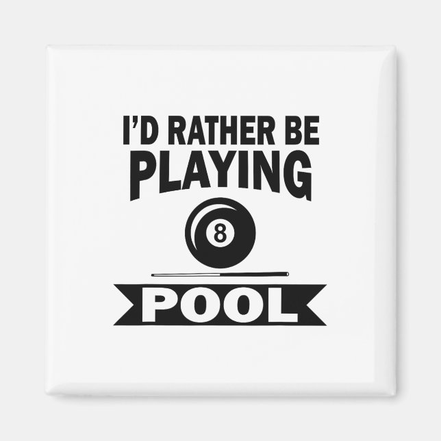 Imán Prefiero jugar a billar Funny Billiard Pool Pla (Frente)
