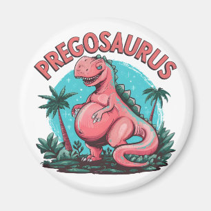 Imán Pregosaurus Funny Pregnancy Invitación Dino Mom