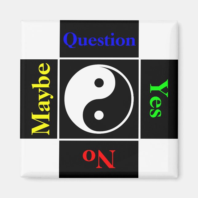 Imán Pregunta Yin Yang personalizable (Frente)