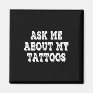 Imán Pregúntame sobre mi cosecha de tatuajes retro