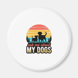 Imán Pregúntame sobre mi diseño vintage de amante de pe