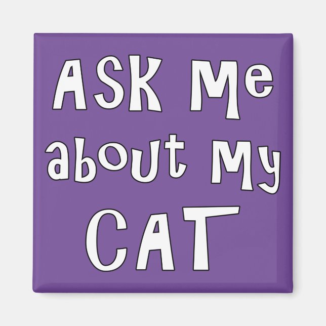 Imán Pregúntame sobre mi gato (Frente)
