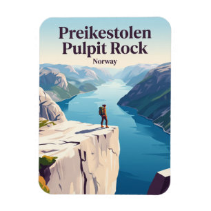 Imán Preikestolen Roca del Púlpito Noruega