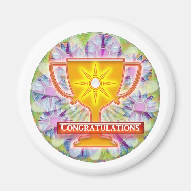 Imán PREMIO artístico : FELICITACIONES DE texto (Frente)