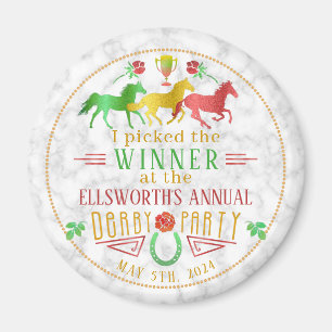 Imán Premio colorido del ganador del fiesta del día de