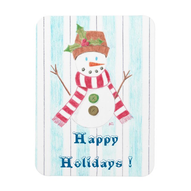 Imán premium Bonhomme de neige (Vertical)