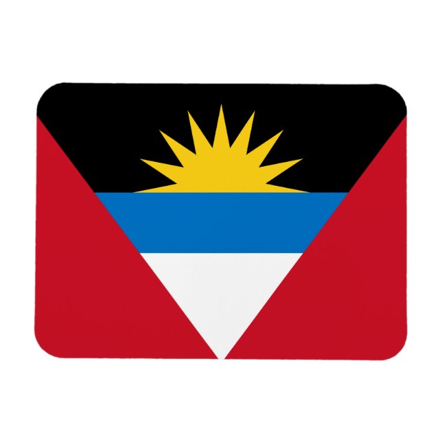 Imán premium de bandera de Antigua y Barbuda (Horizontal)