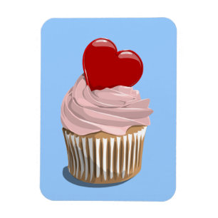 imán premium de cupcake para el día de San Valentí