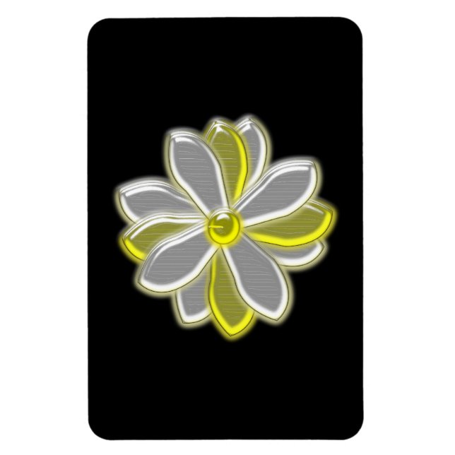 Imán premium de flor de margarita brillante (Vertical)