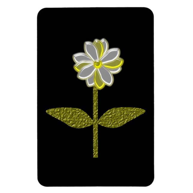 Imán premium de flor de margarita brillante (Vertical)