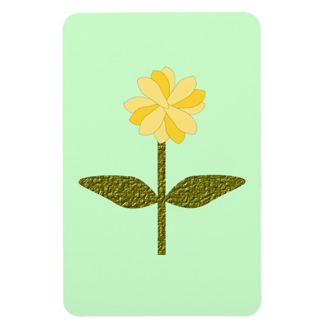 Imán premium de flores de margarita amarilla (Vertical)