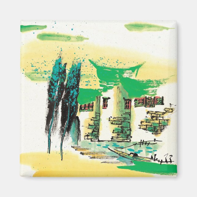 Imán Premium de pintura de la naturaleza (Frente)