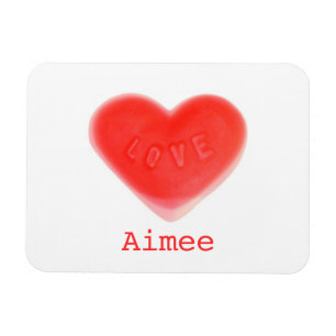 Imán premium "Nombre" de corazón dulce