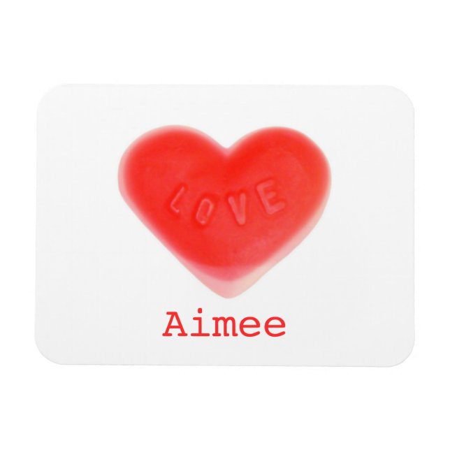 Imán premium "Nombre" de corazón dulce (Horizontal)
