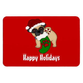Imán premium para Navidades Pug #2