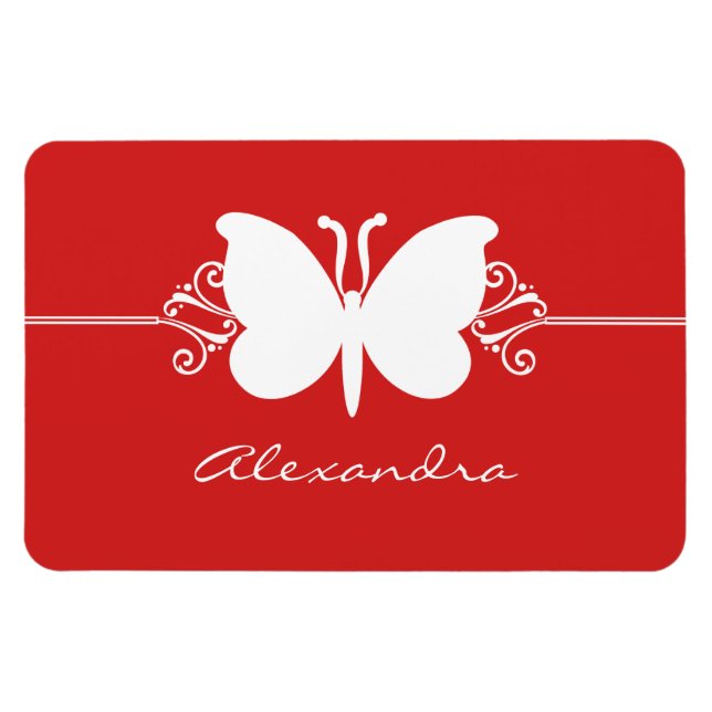 Imán Premium Swirls Butterfly, rojo (Horizontal)