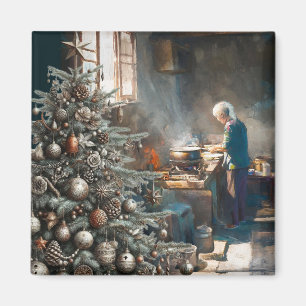 IMÁN PREPARÁNDOSE PARA LA CENA DE NAVIDAD