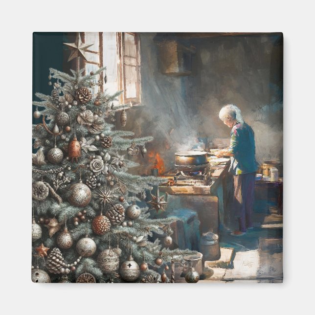IMÁN PREPARÁNDOSE PARA LA CENA DE NAVIDAD (Frente)