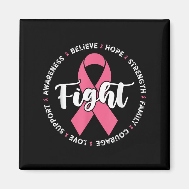 Imán Preppy Cáncer de Mama Respalda Fuerza de Esperanza (Frente)