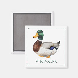 Imán Preppy Mallard Duck Personalizado