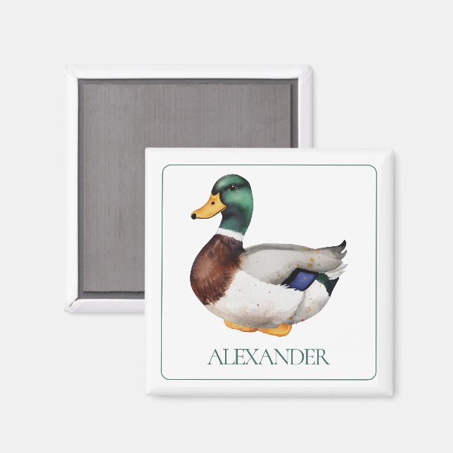 Imán Preppy Mallard Duck Personalizado (Anverso/Reverso)