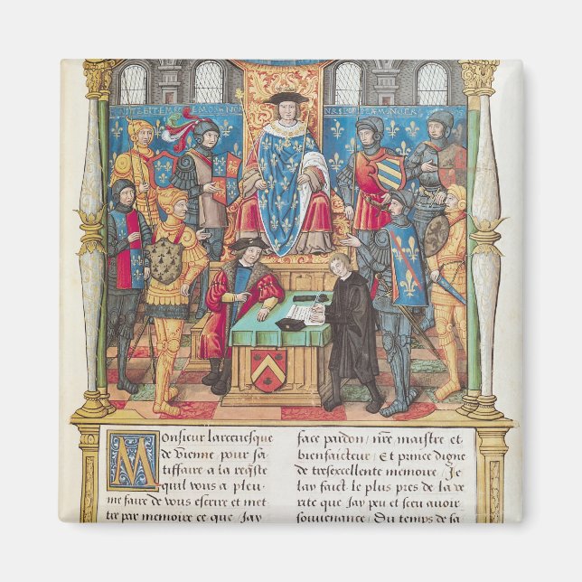 Imán Presentación de las memorias a Luis XI (Frente)