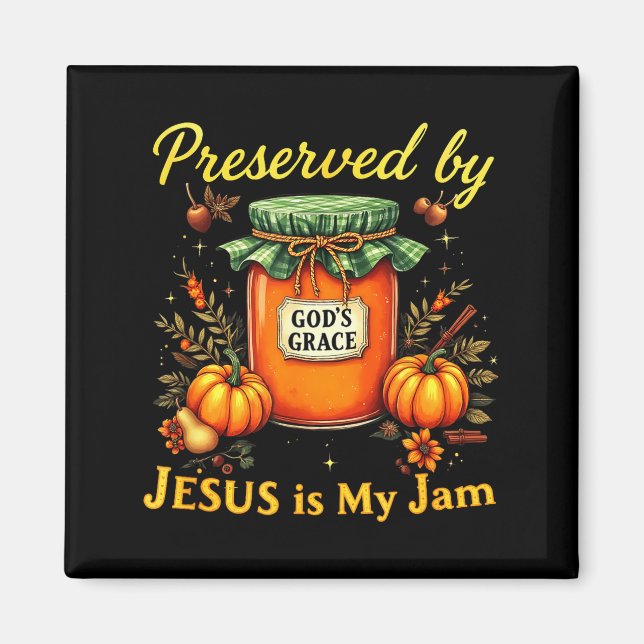 Imán Preserved By God’s Grace Jesus Jam Strawberry Cute (Frente)