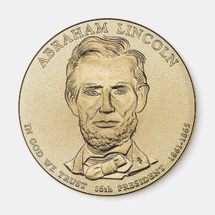 Imán presidencial de la moneda de Abraham Lincoln