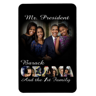 Imán Presidente Barack Obama y primera familia grandes