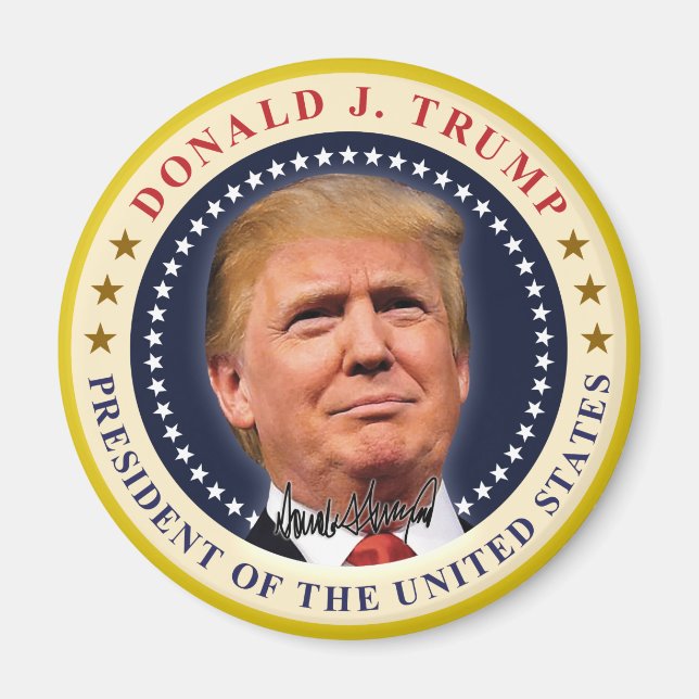 Imán Presidente Donald Trump recuerdo del Día de la Ina (Frente)