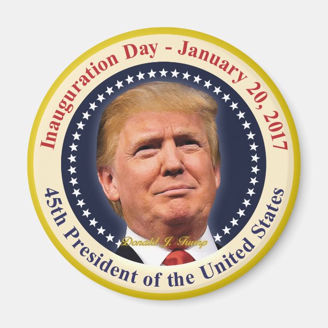 Imán Presidente Donald Trump recuerdo del Día de la Ina (Frente)