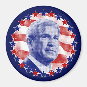 Imán Presidente George W. Bush Estrellas y rayas