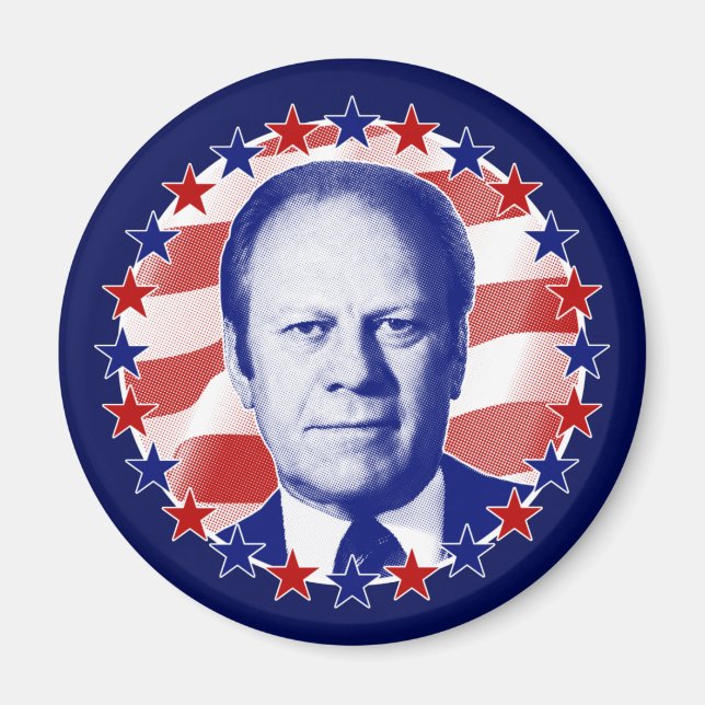 Imán Presidente Gerald Ford Estrellas y Franjas (Frente)